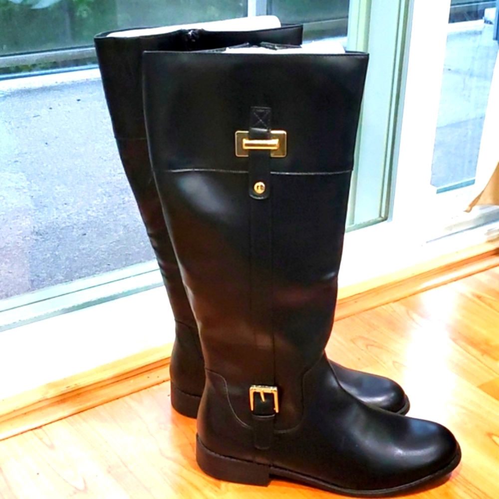 Karen Scott black full length boots women size 10
